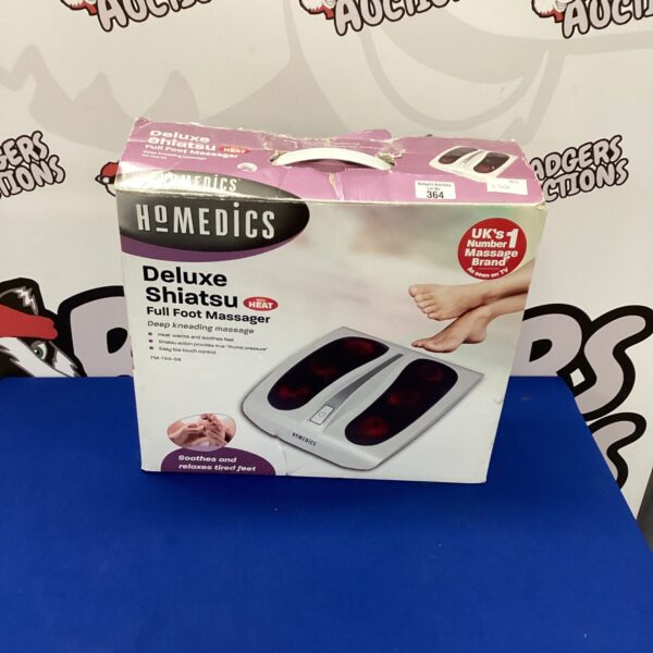 Vintage Homedics foot massager with shiatsu and heat function.