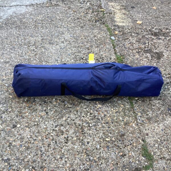 Blue gazebo carry bag with handles, ideal for storage.
