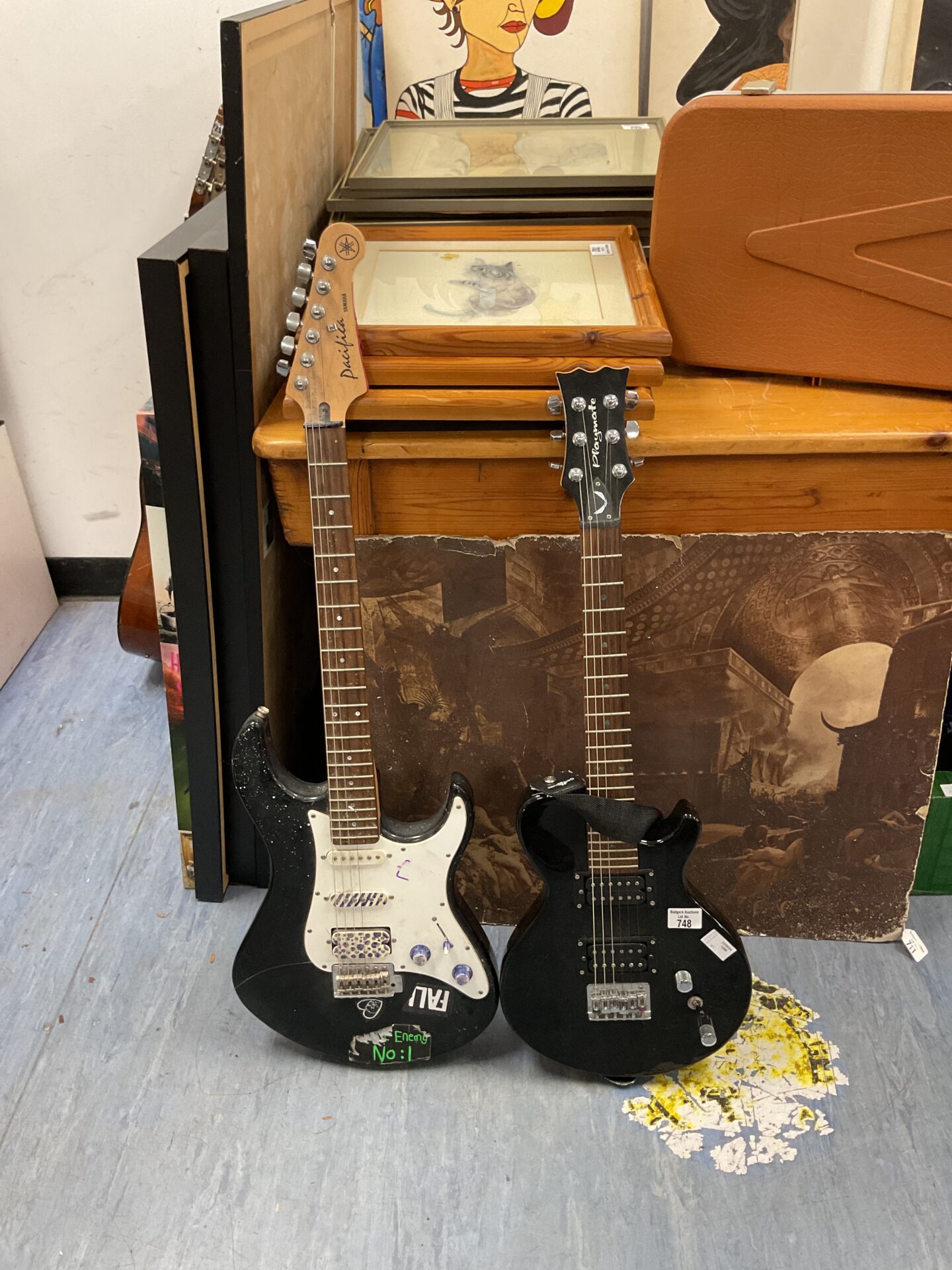 748 Two electric guitars including Yamaha pacific