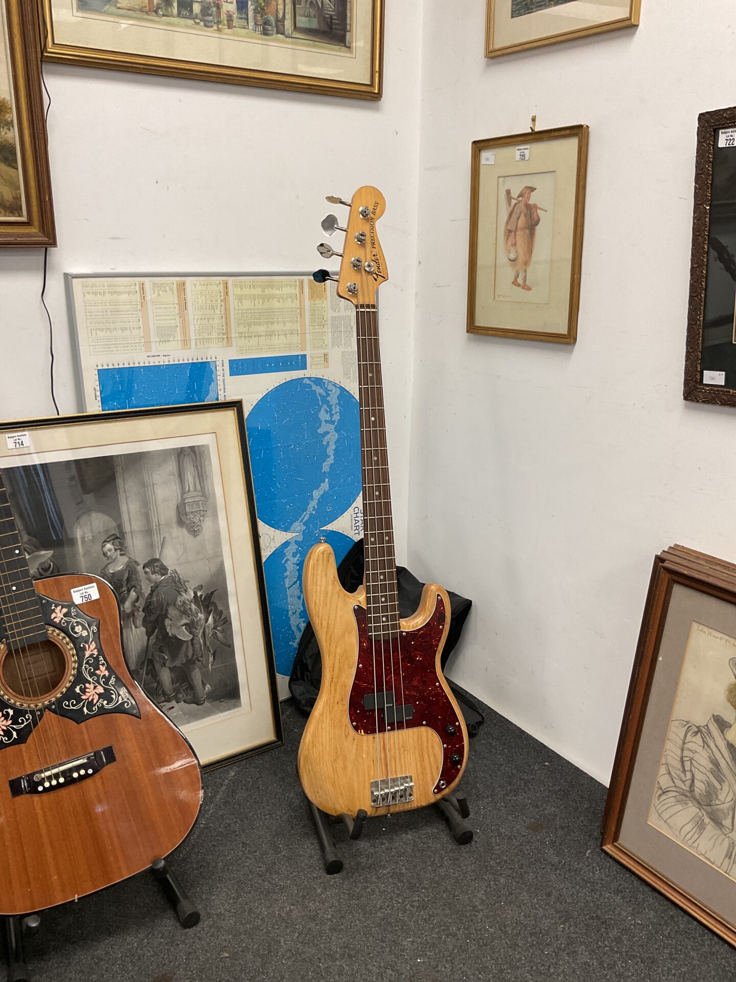 749 Fender precision bass guitar with bag