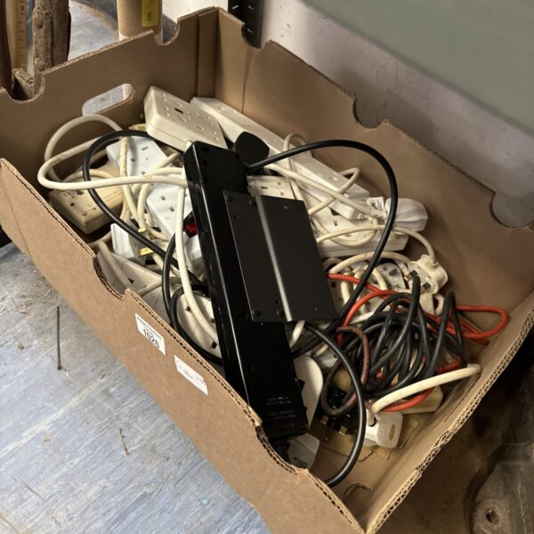 Mixed lot of plug socket extension adapters and electrical connectors.