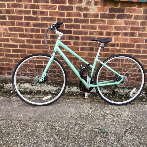 Green Ridgeback ladies bicycle, vintage hybrid bike for sale.