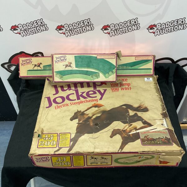 Vintage Jump Jockey electric horse racing game box.