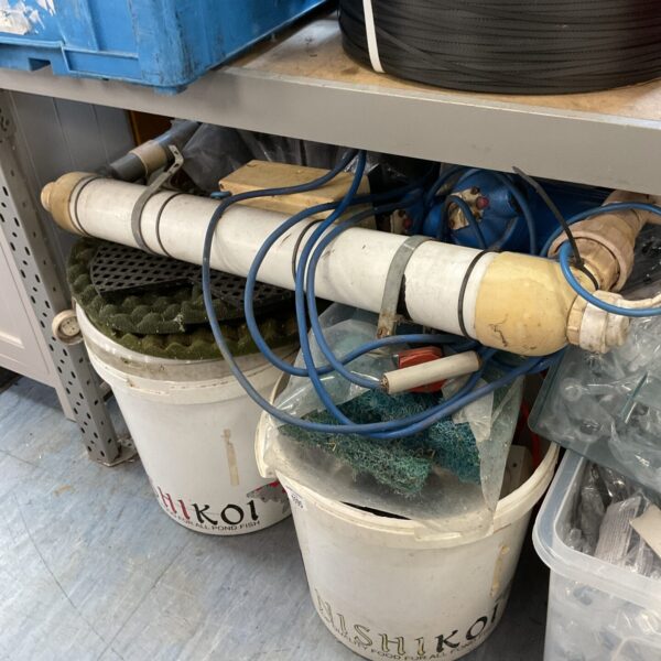 Used pond pump and filter system for water gardens.