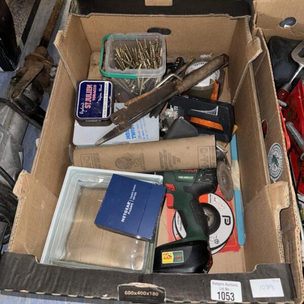 Assorted screws and hardware in a shed clearance lot.