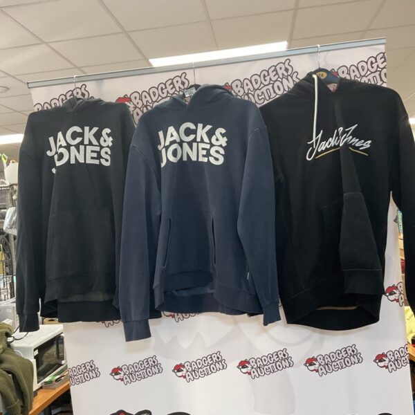 Lot of three Jack and Jones hoodies for casual wear.