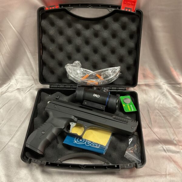Ntk Buster air pistol in case, vintage .22 caliber pneumatic