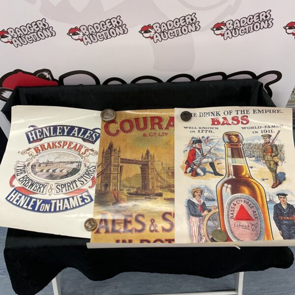 Vintage Courage Brewery posters, a collection of British advertising ephemera.