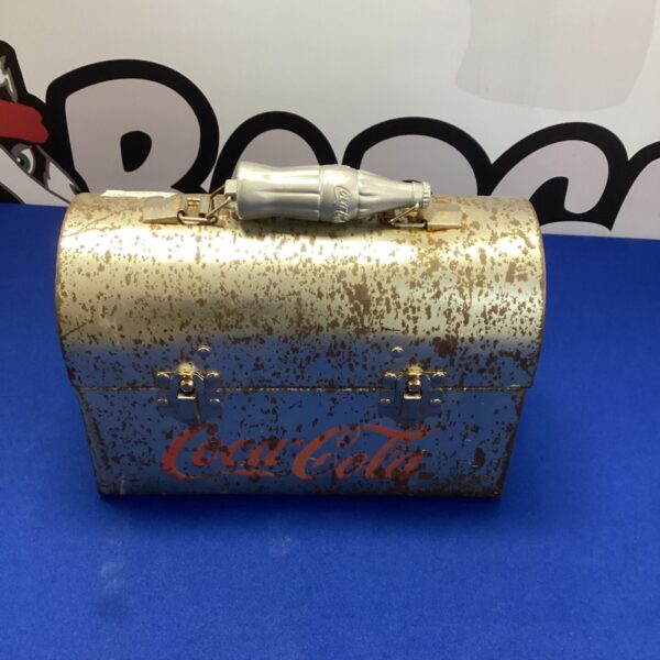 Vintage Coca Cola metal lunch box, collectible advertising memorabilia.