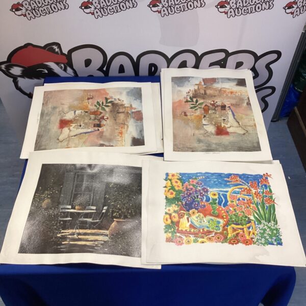 Colourful lot of modern school circle artworks on display.