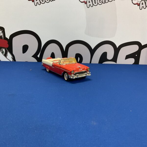 Detailed diecast model of a classic 1955 Chevrolet Bel Air.