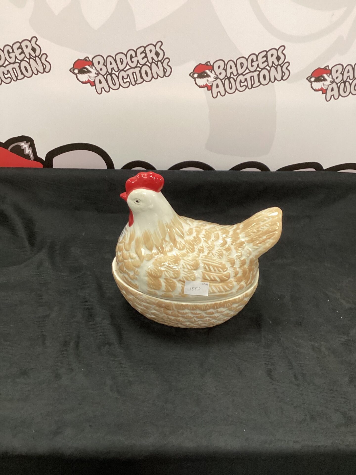 245 Large Porcelain Chicken Egg Holder