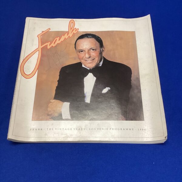 Vintage Frank Sinatra signed programme, music memorabilia collectible.