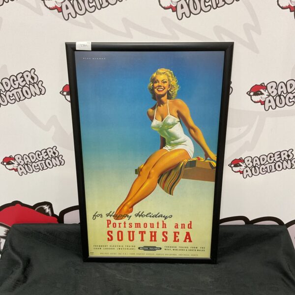 Vintage Alan Burman poster advertising Portsmouth & Southsea holidays.