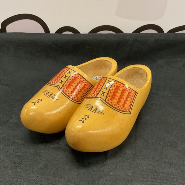 Traditional Dutch clogs with colourful floral design, size 39.