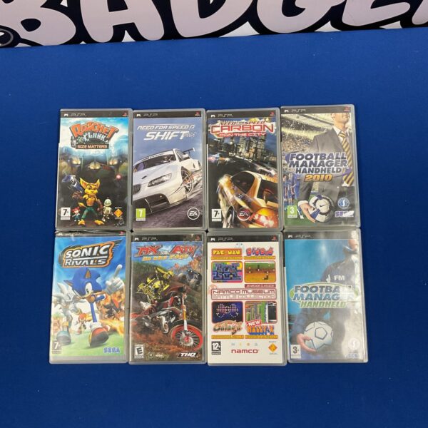 Mixed lot of Sony PSP games including Need for Speed and FIFA.