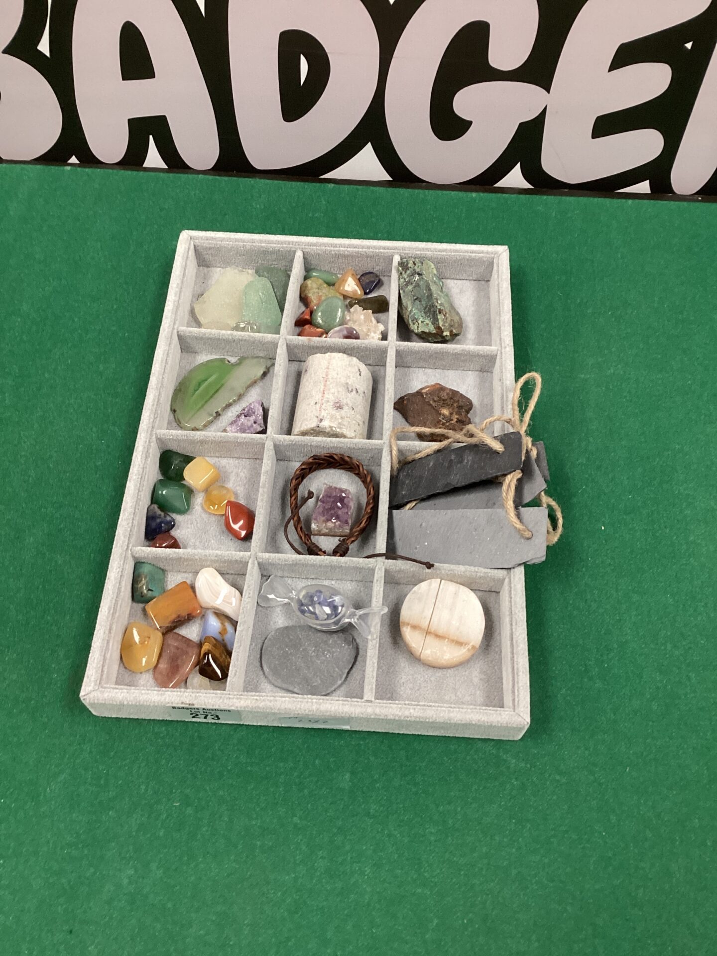 273 Box of polished stones