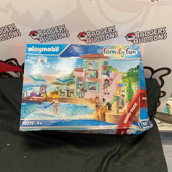 Colourful Playmobil Family Fun playset with figures and accessories.