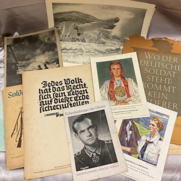 Vintage WWII German propaganda poster featuring a soldier.