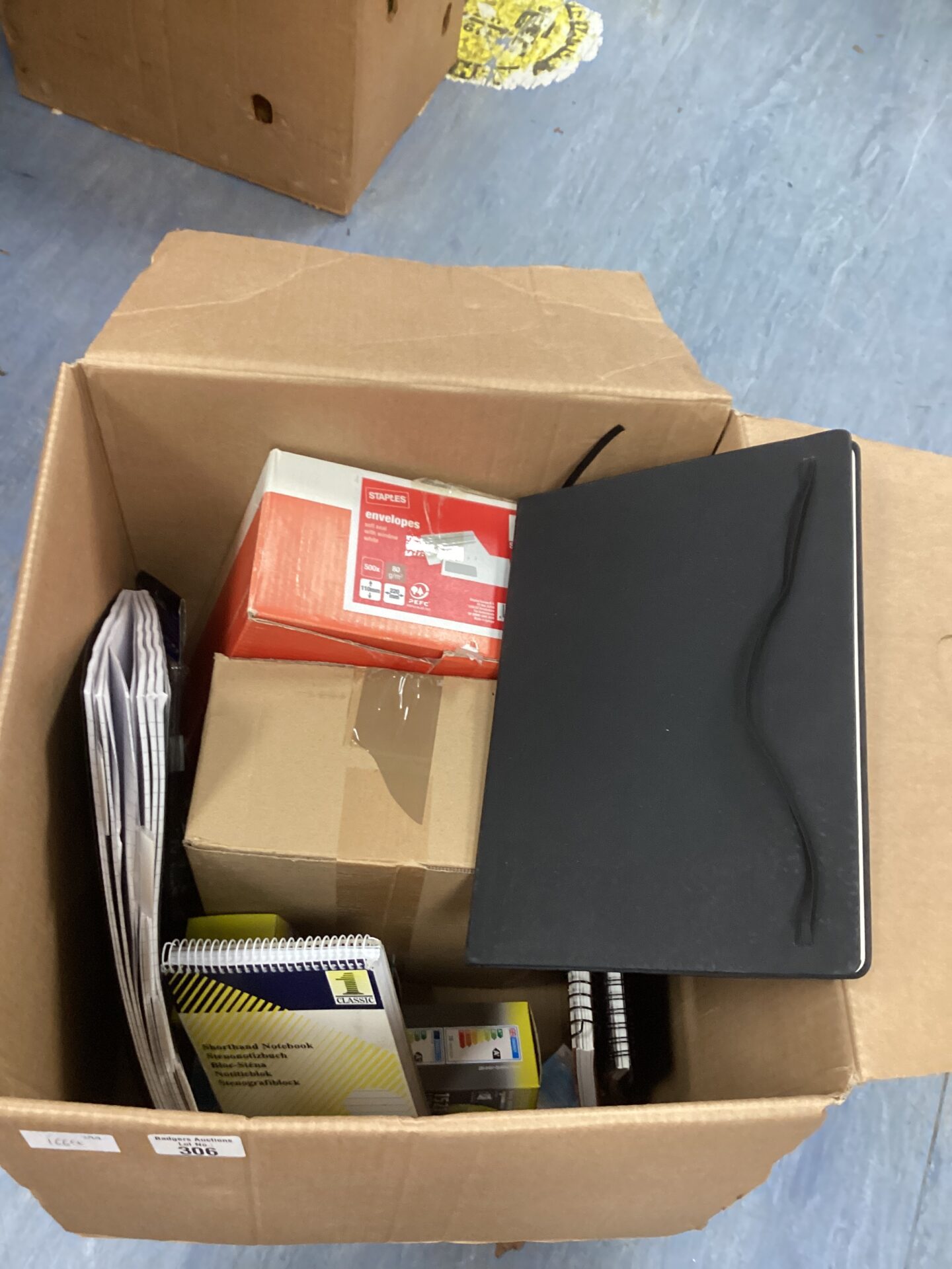 306 Box of office supplies inc envelopes