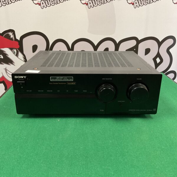 Black Sony TA-FB920R integrated stereo amplifier, vintage audio equipment.