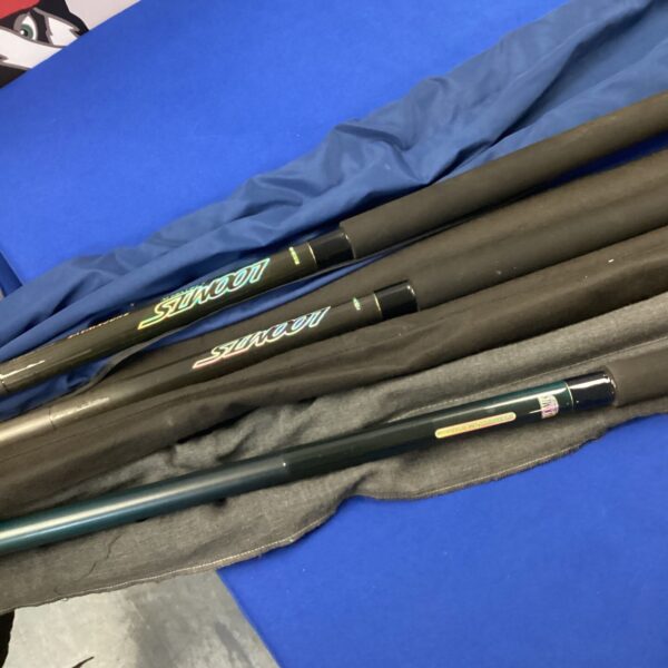 Lot of three Looms fishing rods with bags for angling.