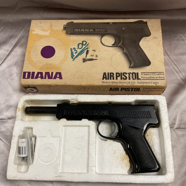 Vintage Diana SP50 .177 air pistol with original box.