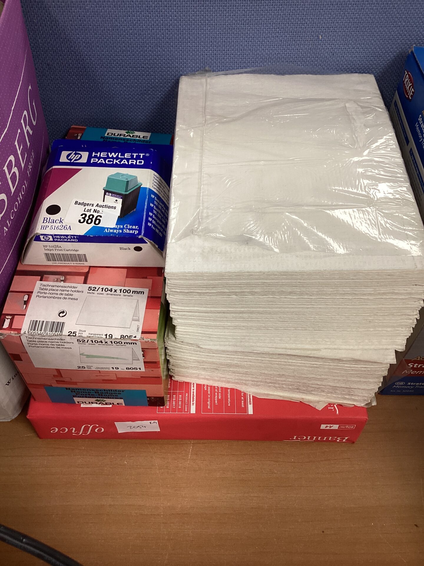 386 Selection of stationary inc lables