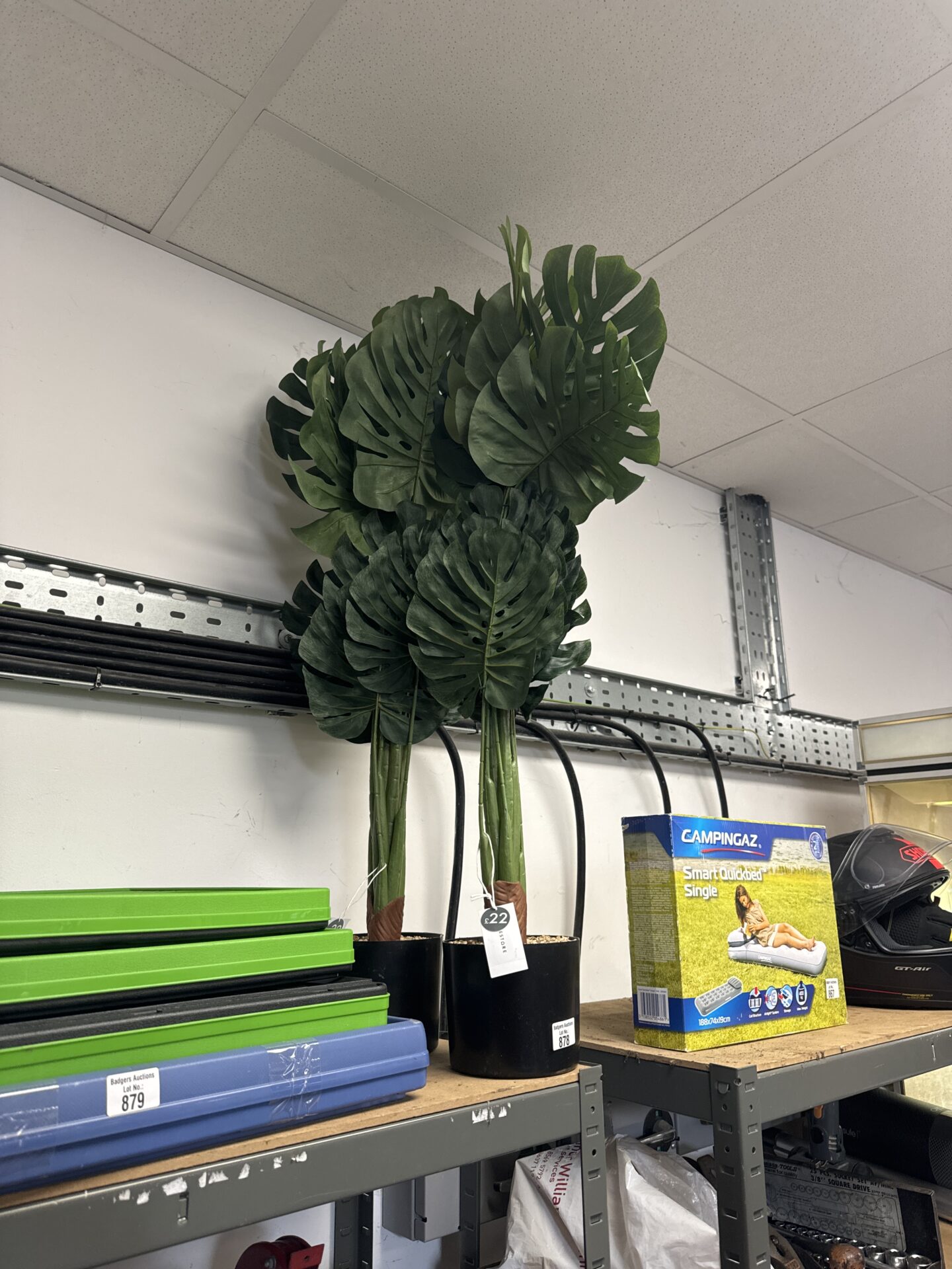 878 Two homestore artificial plants approx 3ft tall