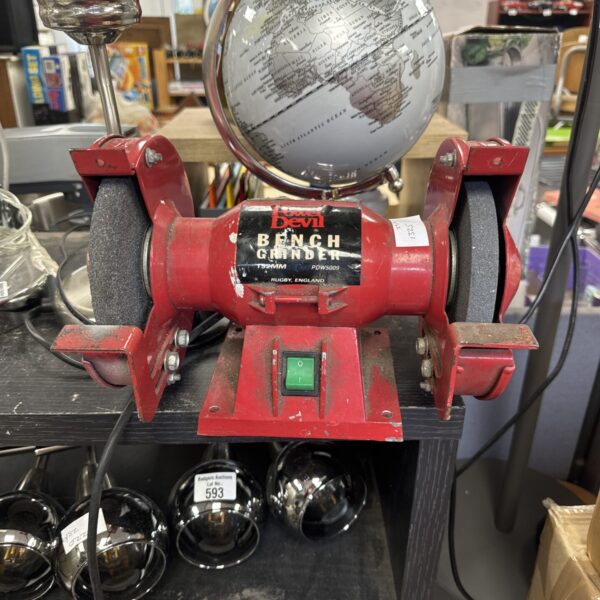 Power Devil bench grinder, 152mm, workshop tool.