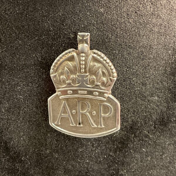 Silver ARP badge from 1938, a piece of WWII British history.
