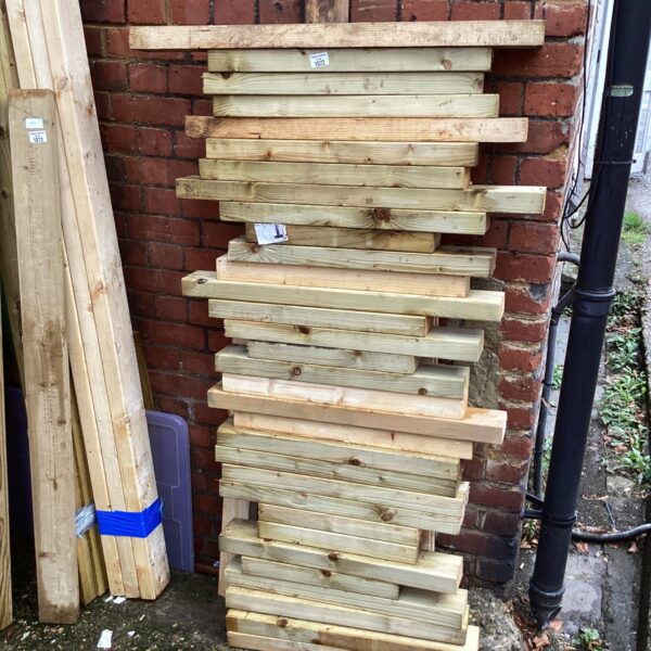 Stack of timber offcuts for DIY projects and woodworking.