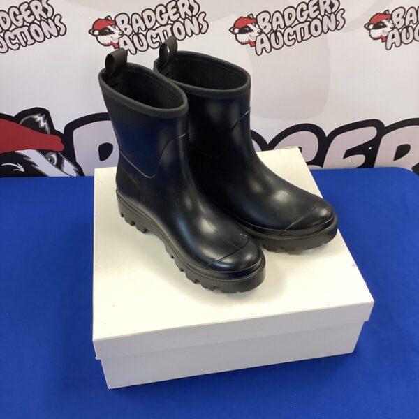 Black Giaborghini Gia glove boots size 6, stylish women's footwear.