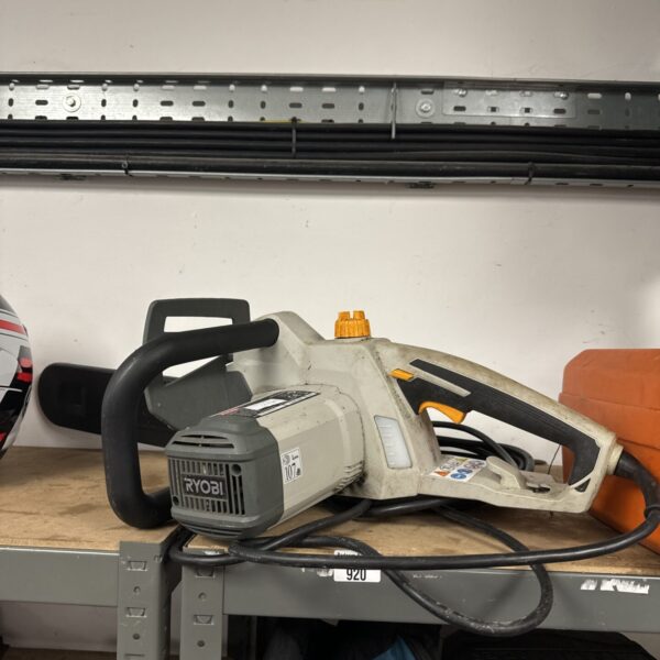 Ryobi electric chainsaw for garden and DIY projects.