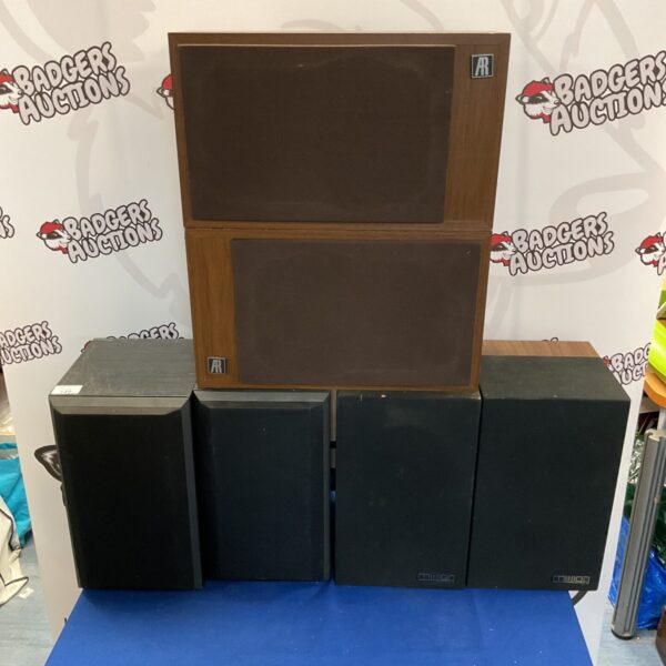 Vintage Mission bookshelf speakers in a collection.