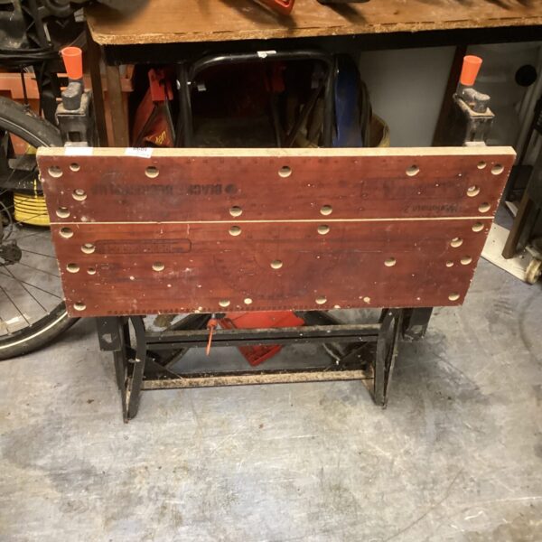 Vintage Black and Decker Workmate workbench for DIY projects and woodworking.
