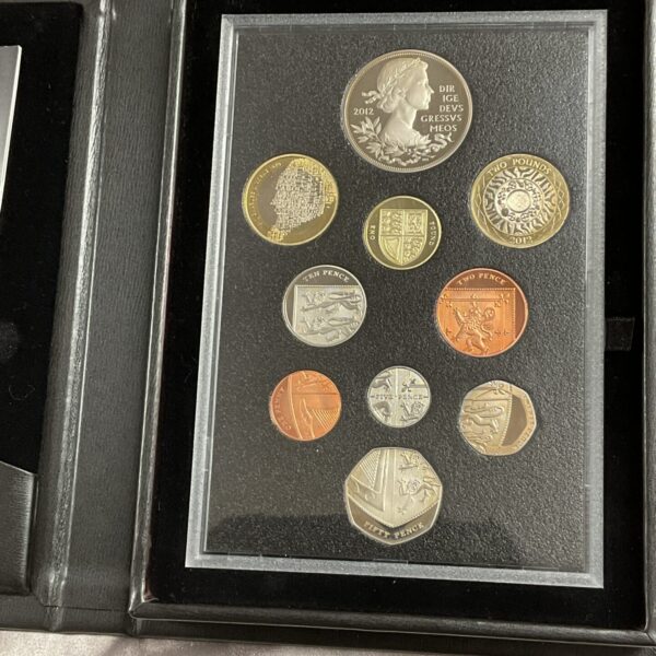 2012 Royal Mint proof set in black presentation case.