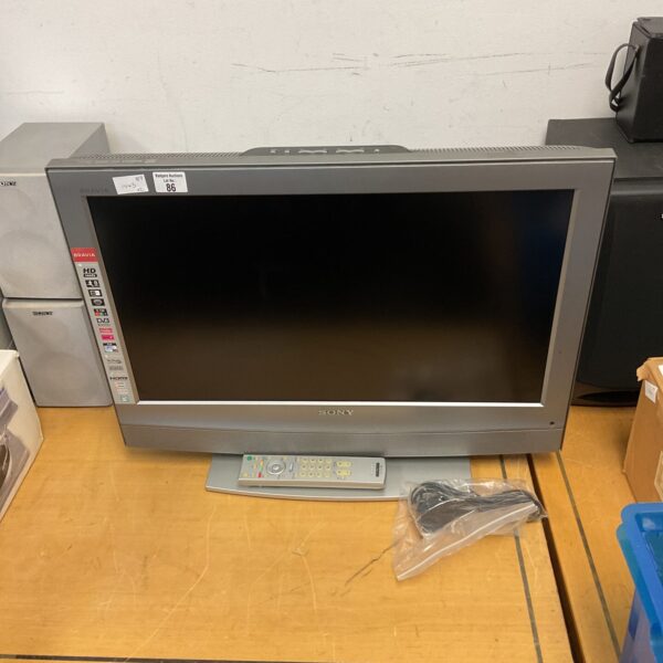 Sony Bravia 26 inch HD television with remote control.
