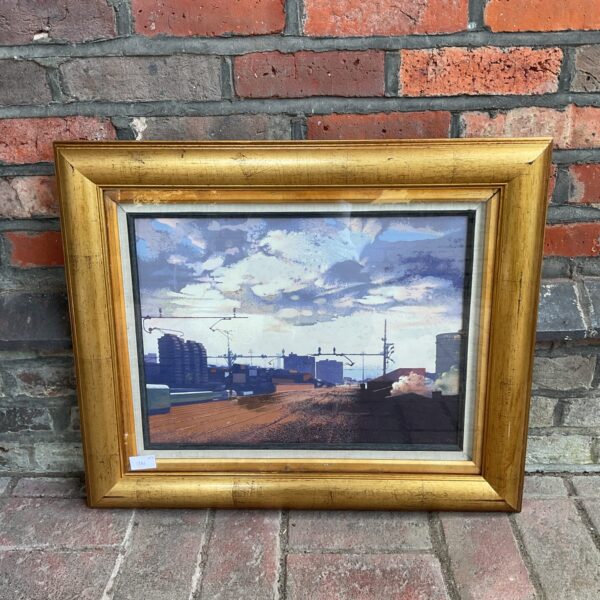 Limited edition Dino Boschi railway terminus print from 1984.