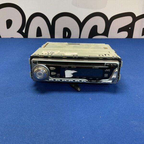 JVC car CD player with RDS radio functionality.