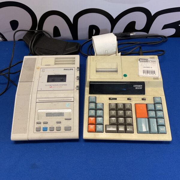 Vintage Philips 560 dictation system with Citizen calculator.