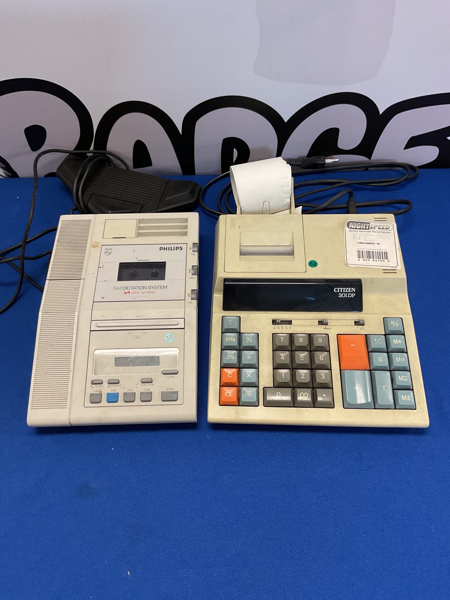 184 Philips tape cassette 560 dictation system with citizen 201dp calculator
