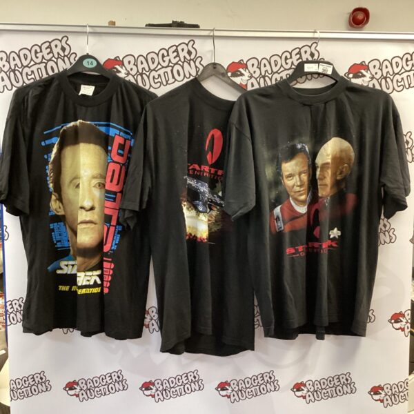 Vintage Star Trek T-shirts size XL, character portrait designs.