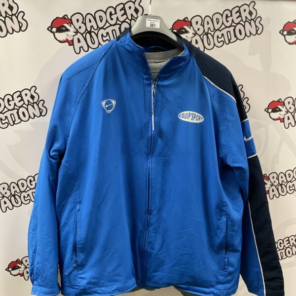Blue Nike Equip’sport XL jacket, sporty athletic wear.