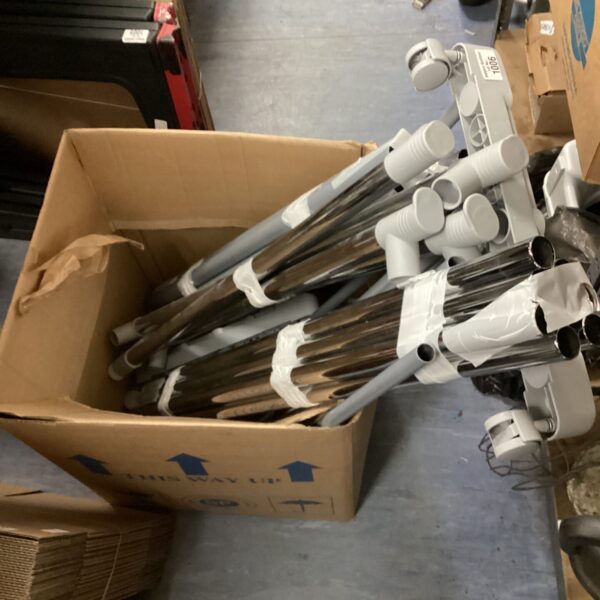 Lot of two portable clothes rails for laundry and storage.