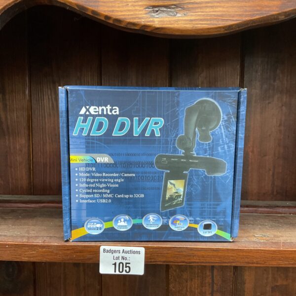 Xenta HD DVR car dash cam for vehicle recording.