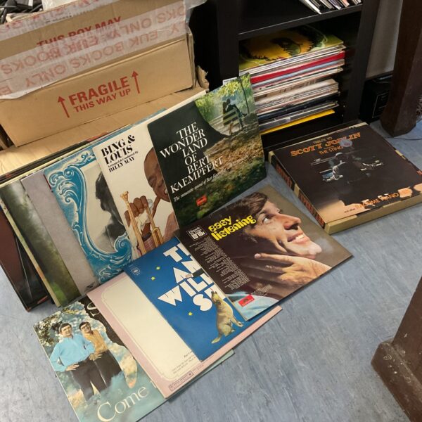 Vintage country music vinyl record collection for sale.