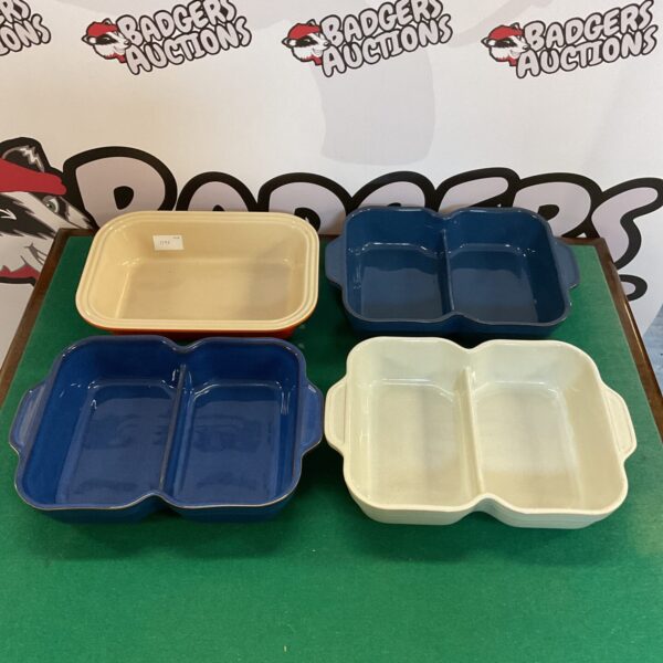 Lot of three stoneware dishes from Denby and Le Creuset.