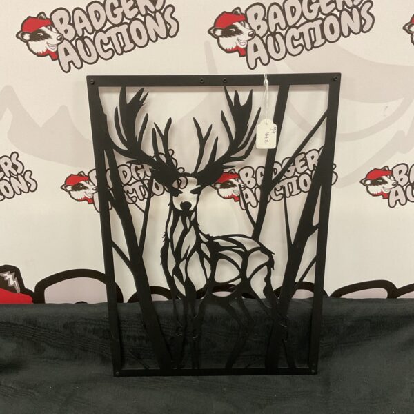 Minimalist metal stag silhouette wall art by Hoagard.
