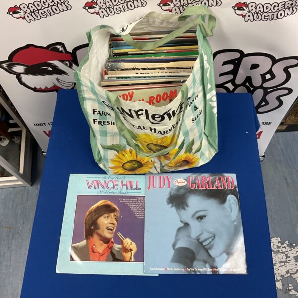 Mixed vinyl record lot including Judy Garland and Rolf Harris.
